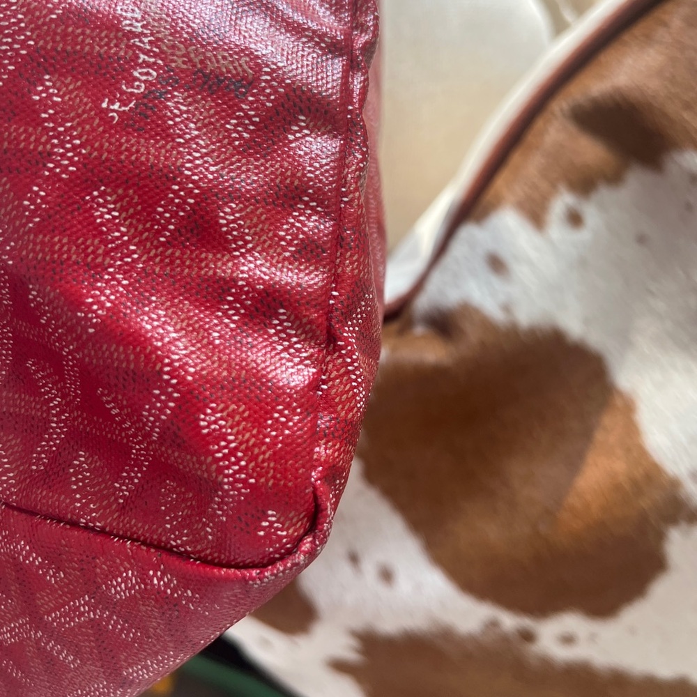 Goyard Large Tote Red Designer Tote Bag - Picture 10 of 16
